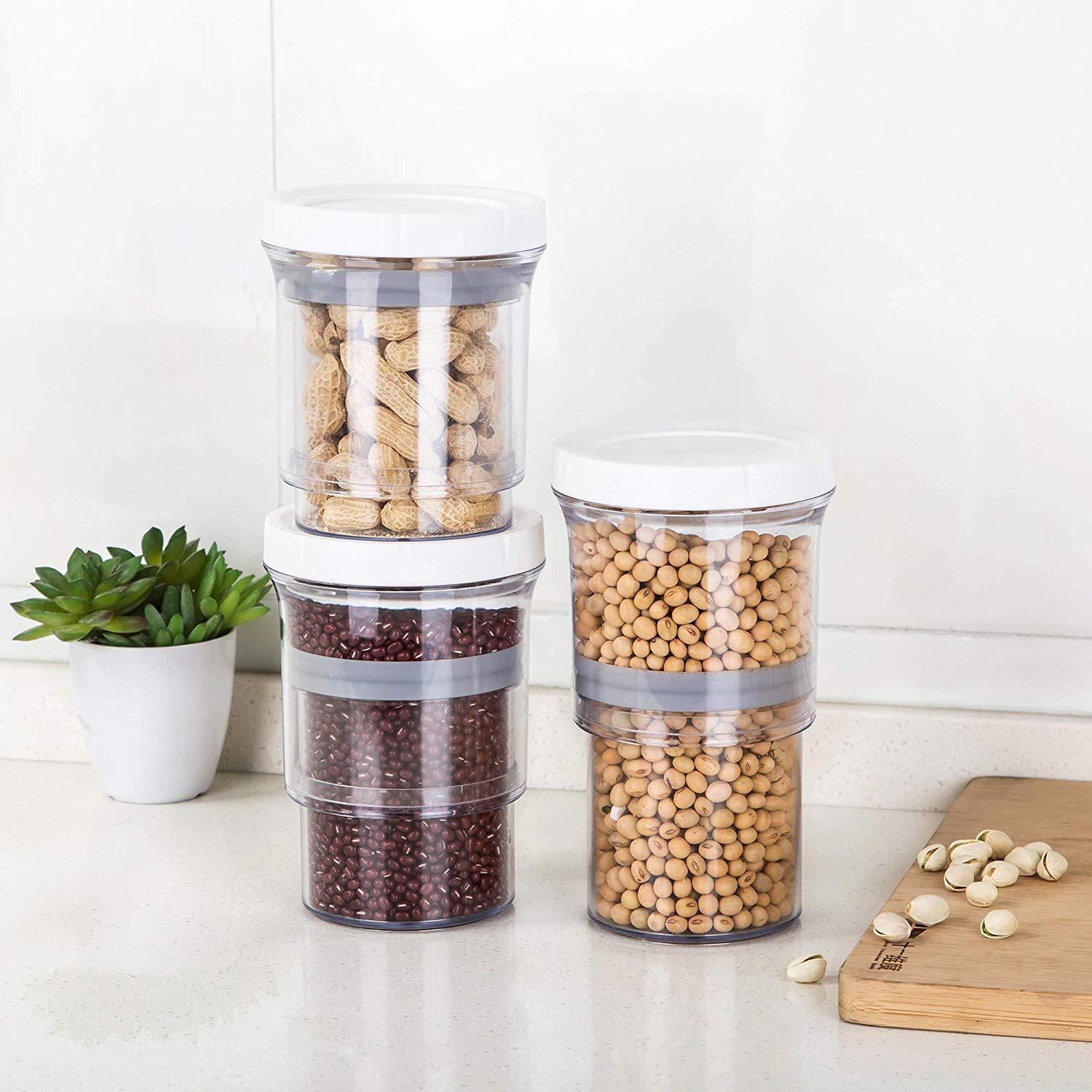 Adjustable Food Storage Jar 16 oz & 32 oz Home & Kitchen SmartGear Factory