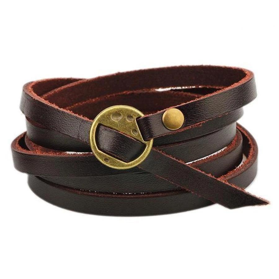 itsgenie.com-Men's Leather Vintage Bracelet-Men's Leather Vintage Bracelet - planetshopper.net